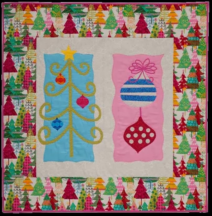 Christmas ornaments seasonal sampler quilt by Ellen Maxwell for freespiritfabrics.com (681x695, 263Kb)
