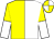 Yellow and white (halved), halved sleeves, quartered cap
