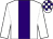 White, purple stripe, check cap