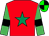 Red, emerald green star,emGreen slvs,black armlet,black & green quartered cap