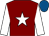 Maroon, White star and sleeves, Royal Blue cap