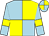 Light blue and yellow (quartered), light blue sleeves, yellow armlets