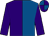 Royal blue & purple halved, purple sleeves, quartered cap