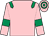 Pink, emerald green epaulets and armlets, hooped cap