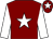 Maroon, White star and sleeves, Maroon cap, White star