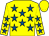 Yellow, royal blue stars, yellow cap